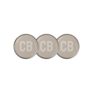 Trend Color Soft Taupe Monogram Golf Ball Markers