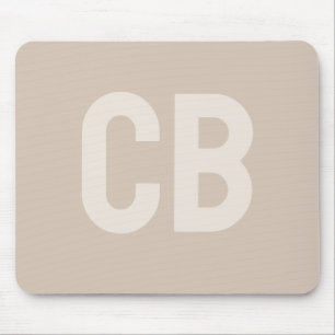 Trend Color Soft Taupe Monogram Mousepad