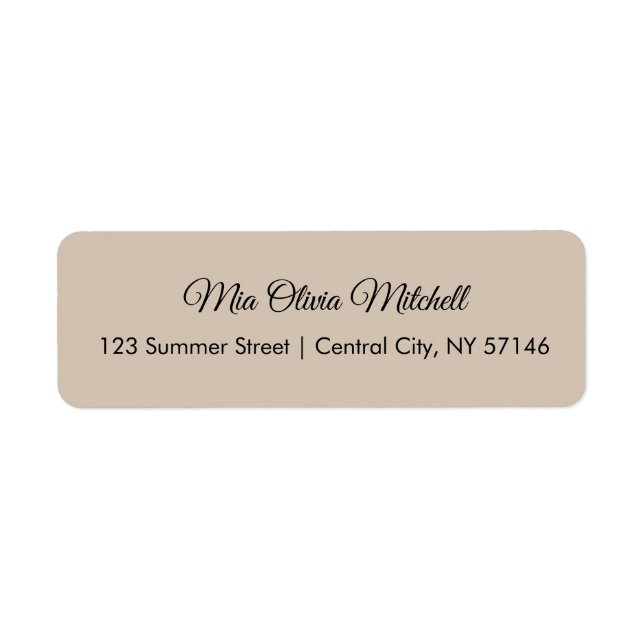 Trend Color Soft Taupe Script Address Labels (Front)
