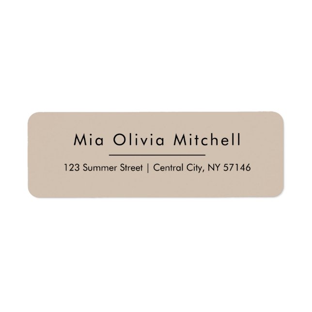 Trend Color Soft Taupe Simple Address Labels (Front)