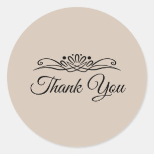 Trend Color - Soft Taupe Thank You Sticker