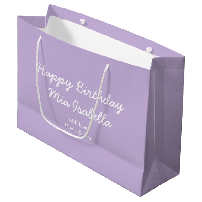 Trend Color - Soft Violet Customizable Gift Bag (Front Angled)