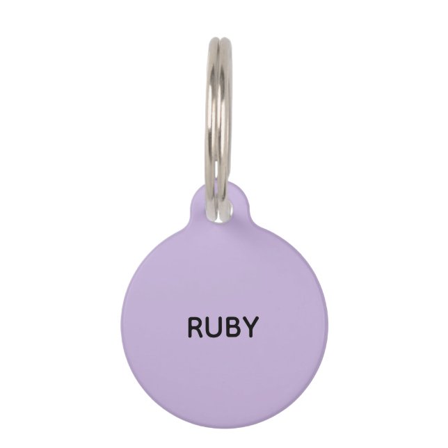Trend Color Soft Violet Help Pet ID Tag (Front)