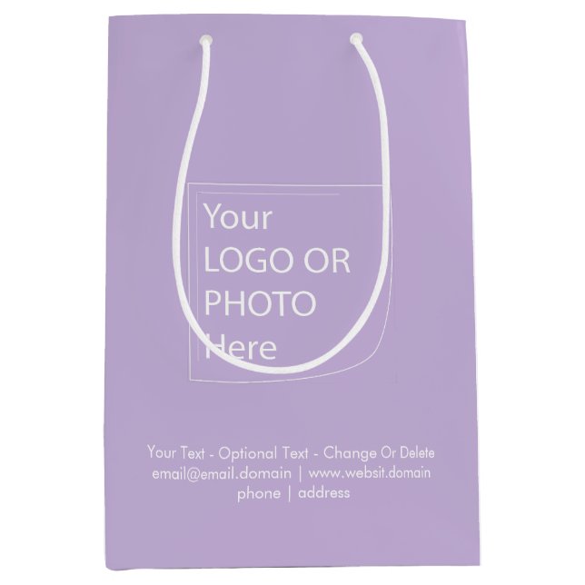 Trend Color - Soft Violet Medium Logo Gift Bag (Front)