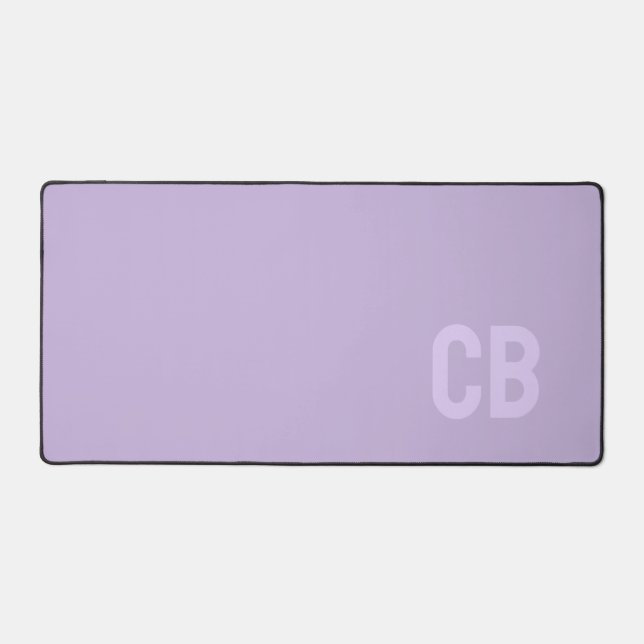 Trend Color Soft Violet Monogram Desk Mat (Front)