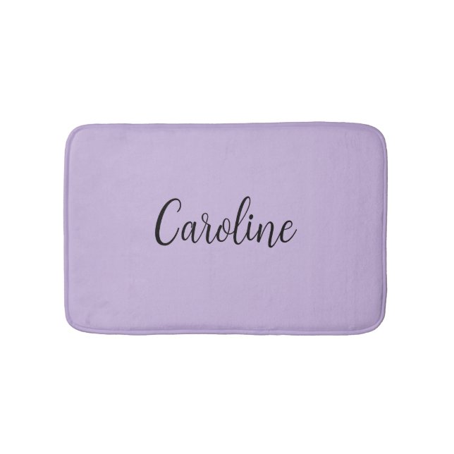 Trend Color Soft Violet Name Bath Mat (Front)