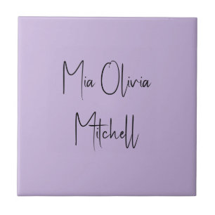 Trend Color Soft Violet Name Ceramic Tile