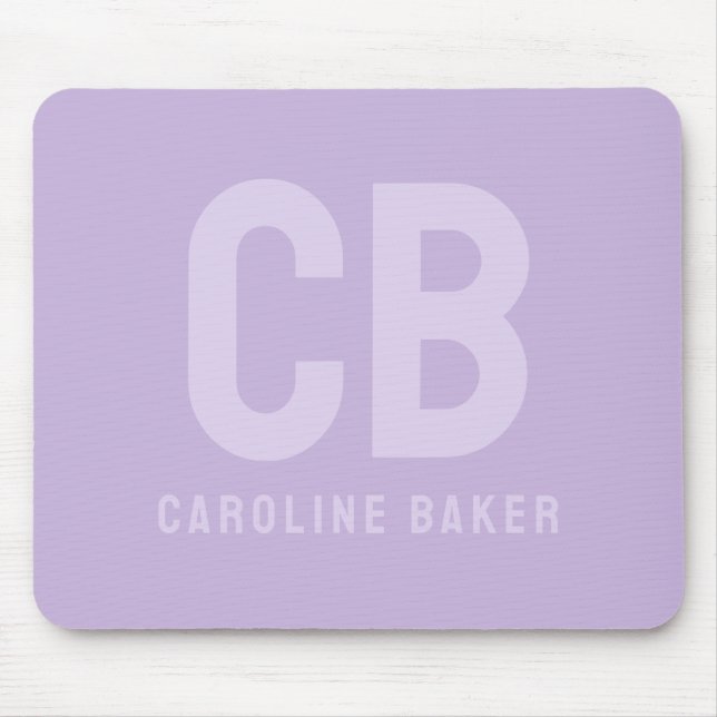 Trend Color Soft Violet Name Mousepad (Front)