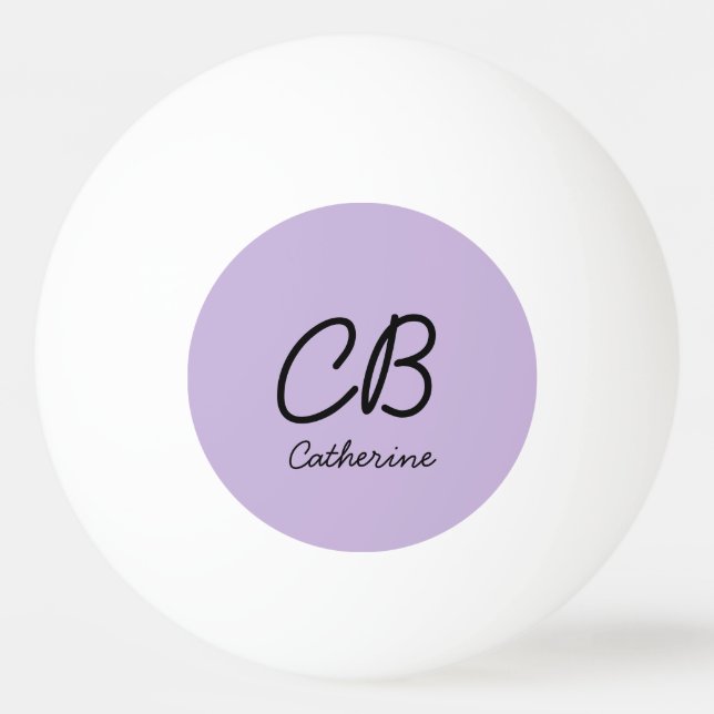 Trend Color Soft Violet Name Ping Pong Ball (Front)