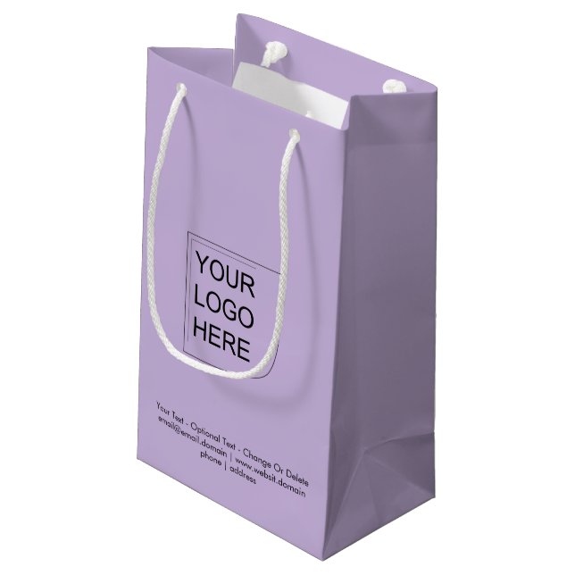 Trend Color - Soft Violet Small Logo Gift Bag (Back Angled)