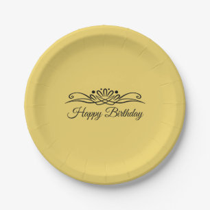 Trend Color - Soft Yellow Birthday Paper Plates