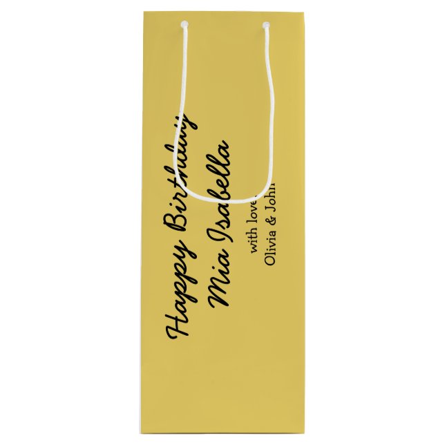 Trend Color - Soft Yellow Customizable Gift Bag (Front)