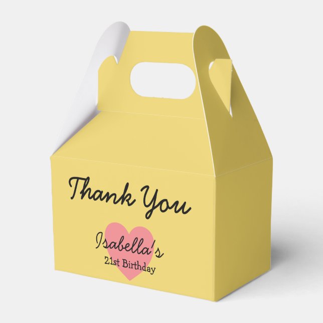 Trend Color - Soft Yellow Favor Box (Front Side)