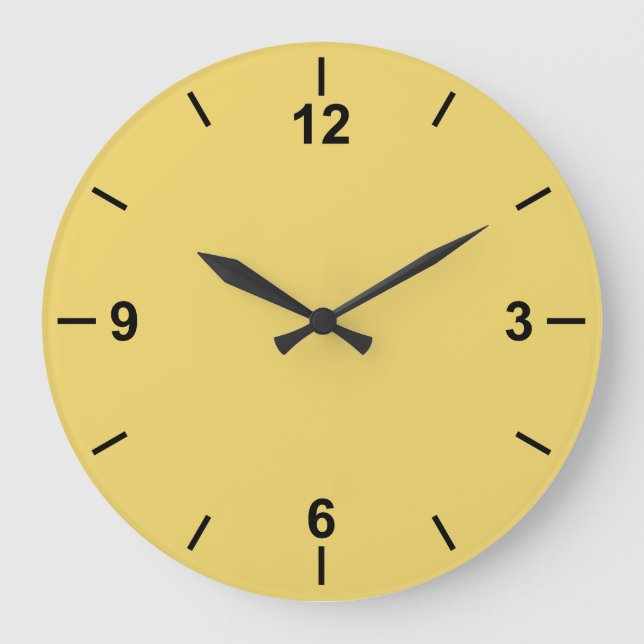 Trend Color Soft Yellow Large Wall Clock (Front)