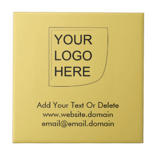 Trend Color - Soft Yellow Logo Ceramic Tile