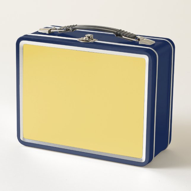 Trend Color Soft Yellow Metal Lunch Box (Front)