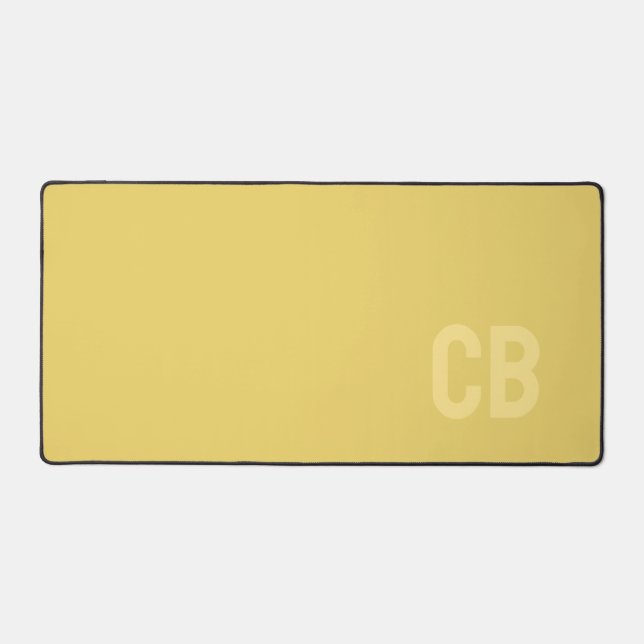 Trend Color Soft Yellow Monogram Desk Mat (Front)