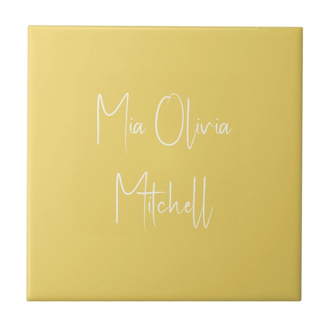 Trend Color Soft Yellow Name Ceramic Tile (Front)