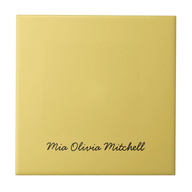 Trend Color - Soft Yellow Name Ceramic Tile (Front)