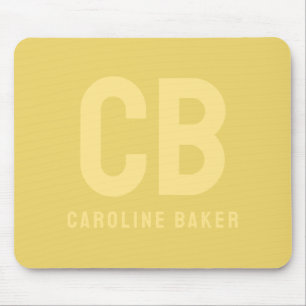 Trend Color Soft Yellow Name Mousepad