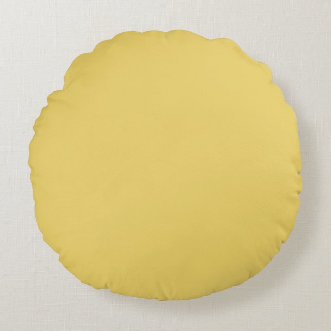 Trend Color - Soft Yellow Round Pillow (Front)