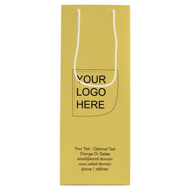 Trend Color - Soft Yellow Wine Logo Gift Bag (Front)