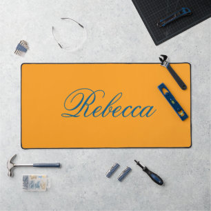 Trend color Tech blue and Dahlia Orange color Desk Mat