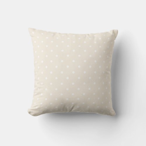 Trend Color Template Beige Cream White Polka Dots Throw Pillow