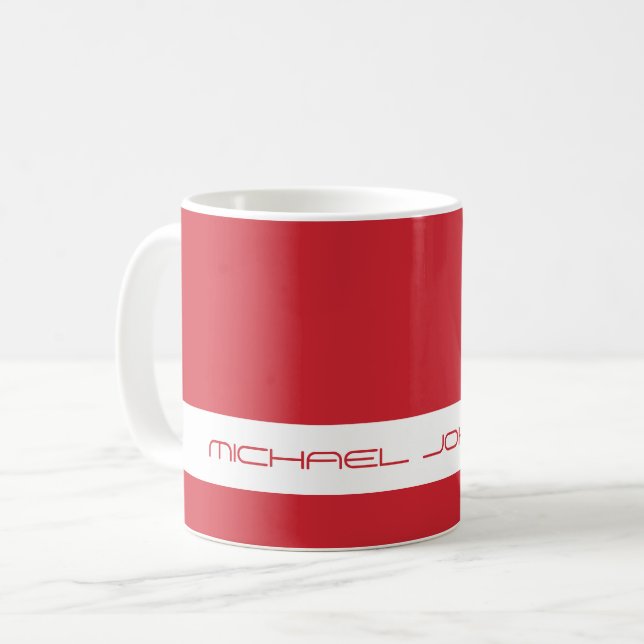 Trend Color Vibrant Red - Futuristic Name Mug (Front Left)