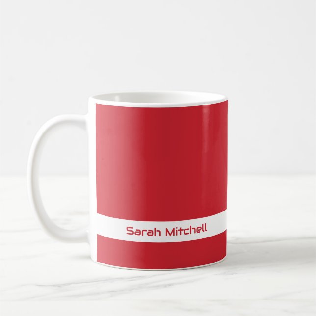 Trend Color - Vibrant Red Name Mug (Left)