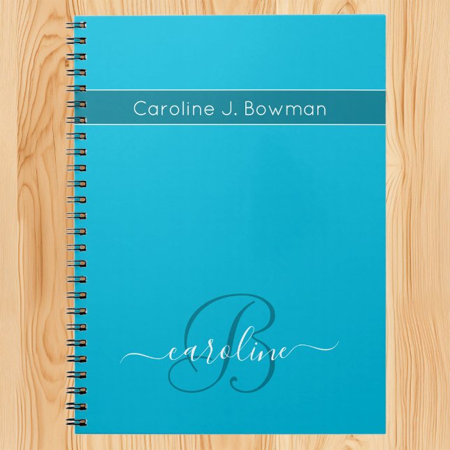 Trend Color - Vivid Cyan Customizable Notebook (Creator Uploaded)