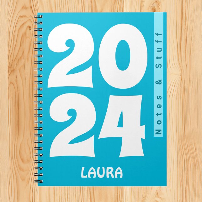 Trend Color - Vivid Cyan Name & Year Notebook (Creator Uploaded)
