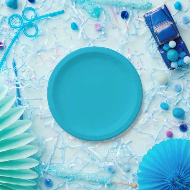 Trend Color - Vivid Cyan Paper Plates (Party)