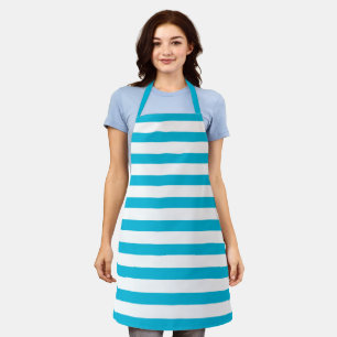 Trend Color - Vivid Cyan  Striped Apron