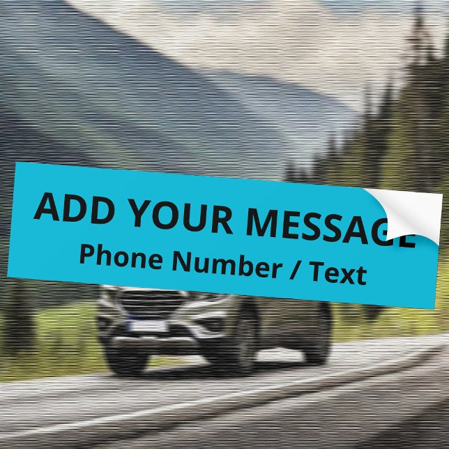 Trend Color Vivid Cyan Text Bumper Sticker (Creator Uploaded)