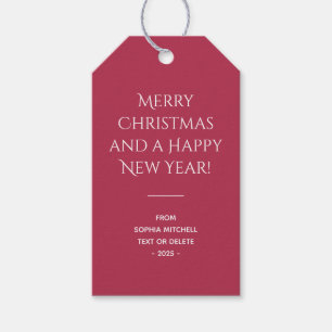 Trend Color Warm Pink Christmas Gift Tags