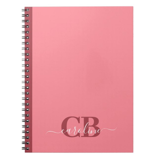 Trend Color - Watermelon Pink Script Notebook (Front)