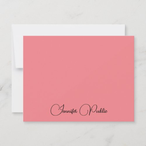 Trend Colors Elegant Typography Name Text Note Card
