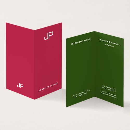 Trend Colors Modern Elegant Monogram Template Business Card