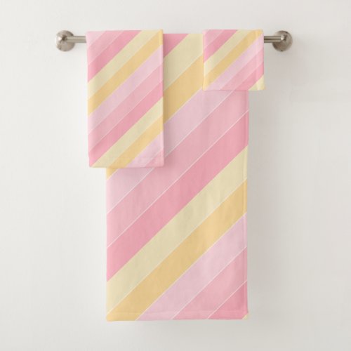 Trend Colors Modern Pink And Yellow Elegant Bath Towel Set