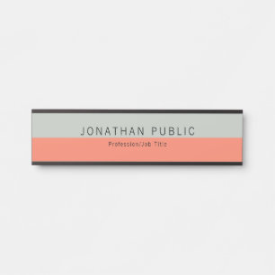 Trend Colors Modern Professional Template Elegant Door Sign