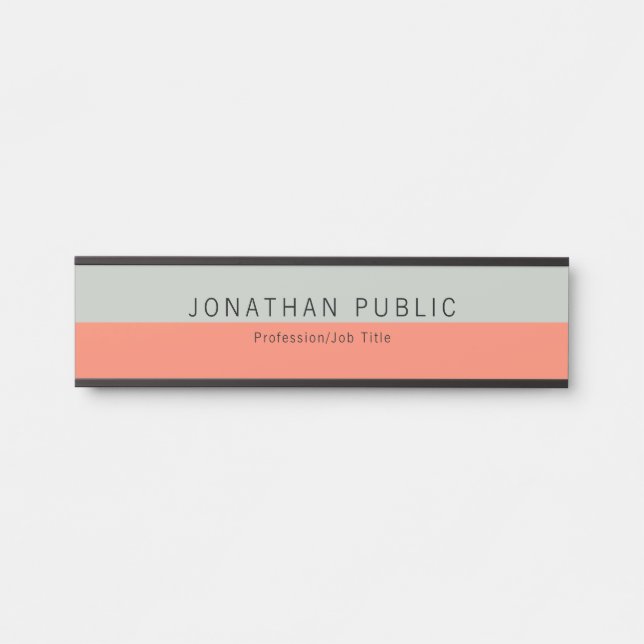 Trend Colors Modern Professional Template Elegant Door Sign (Front)