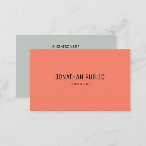 Trend Colors Modern Simple Template Elegant Business Card