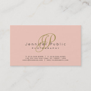 Trend Colors Photographer Monogram Template Business Card