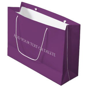 Trend Colors - Plum Purple Color - Solid Large Gift Bag