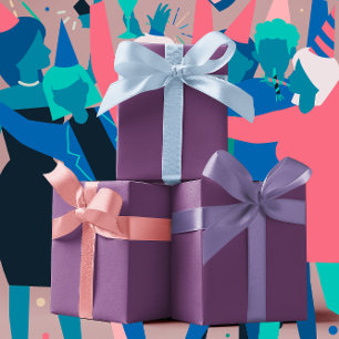 Trend Colors - Plum Purple Color - Solid Wrapping Paper Sheets