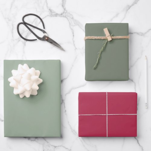 Trend Colors Sage Fir Green Pink Wrapping Paper Sheets