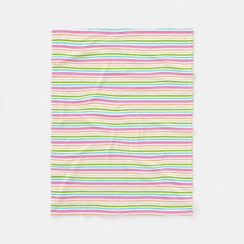 Trend Colors Yellow Green Pink White Striped Fleece Blanket