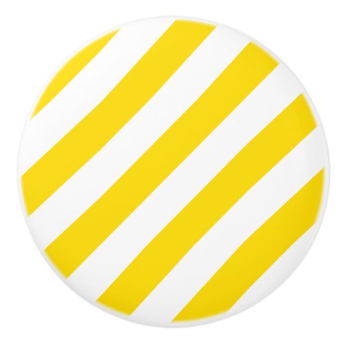 Trend Colors Yellow White Striped Template Modern Ceramic Knob