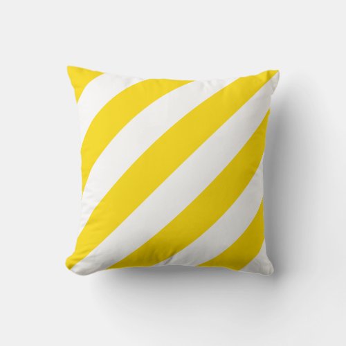 Trend Colors Yellow White Striped Template Modern Throw Pillow